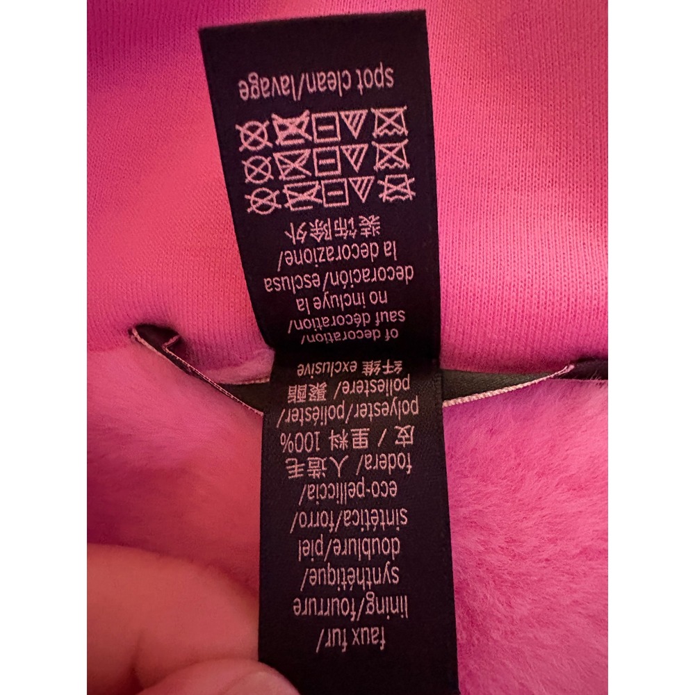 Victoria's Secret Pink Faux Fur Robe Shawl Collar Belted Pockets M/L‎ Loungewear - Picture 10 of 11
